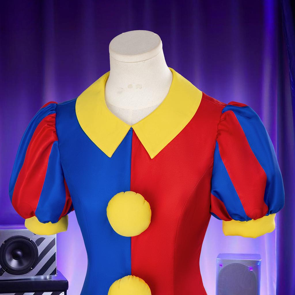 Pomni The Amazing Digital Circus Cosplay Overall Clown Kostüm Halloween Party Erwachsenen Rollenspiel Outfit Hut Handschuhe