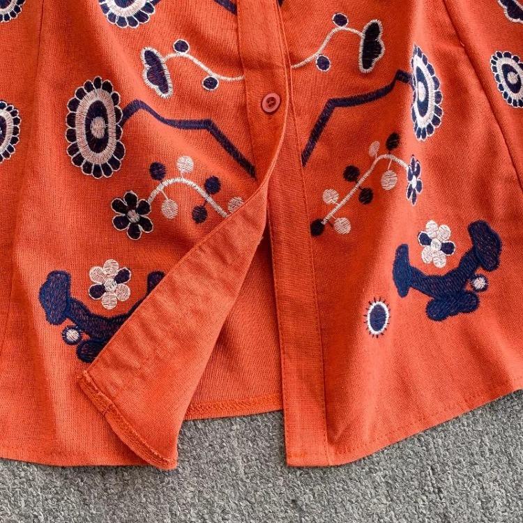 Vintage Embroidered Bandage Dress for Women Bohemian Lantern Sleeve Long Dress with Buttons Spring Autumn Vestidos Mujer