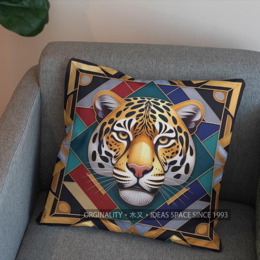2D Colorful Leopard Pattern Decorative Pillow Cover Pattern Cushion Cover Suitable For Sofa Bedroom Car Pillow Cover