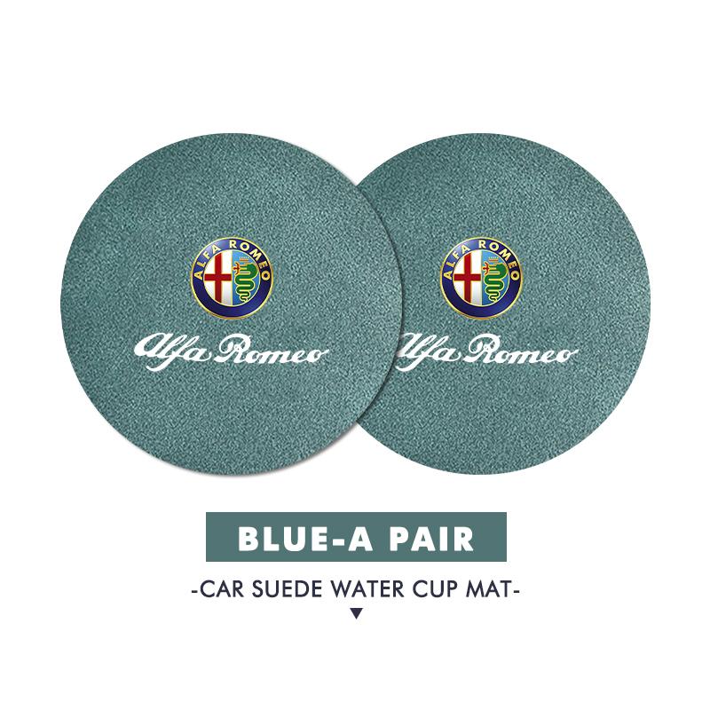 Car Stickers 2pcs Car Coaster Anti Slip Mat Water Cup Pad Accessories For Alfa Romeo GT Stelvio F1 Brera Volante Tonale Gloria D QA4