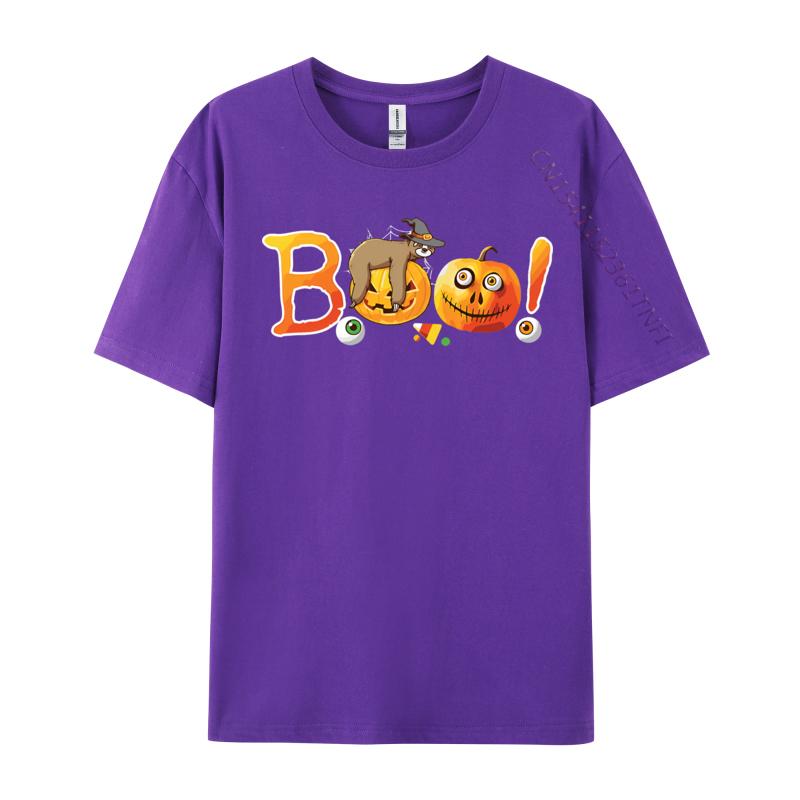 Clothing Funny Halloween Boo Sloth Pumpkin T Shirts Unisex Tee Shirts Graphic Unisex Tops Tees Clothes Retro Cotton