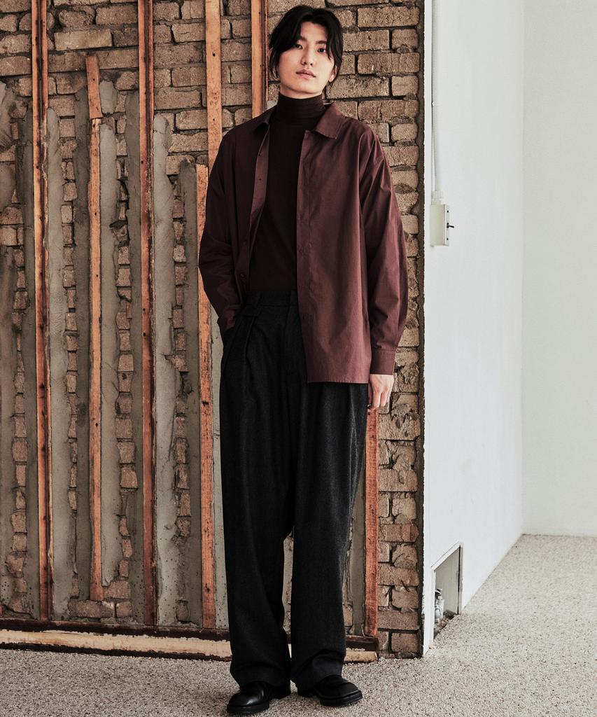 DENSITY Back Layered Shirt_Dark Brown