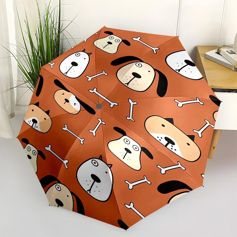 

1pc Dogs and Bones Pattern Umbrella with Plastic Handle,Suitable for All Seasons Home Travel Outdoor UmbrellaPT278