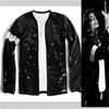 Imitador Michael Joseph Jackson Trajes Jaqueta Lantejoulas Jaqueta Preta Brilhante