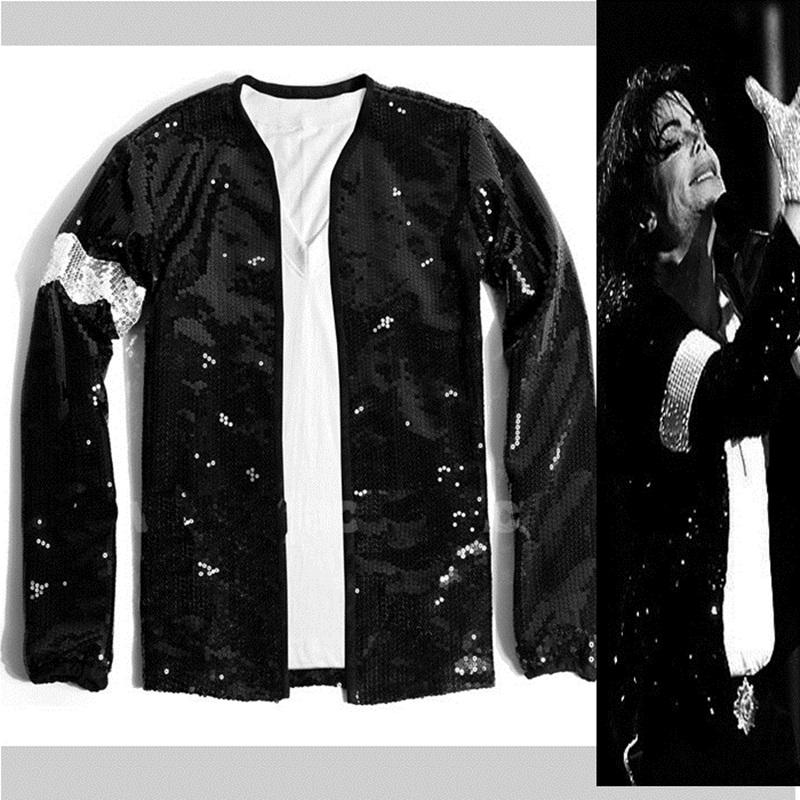 Imitateur Michael Joseph Jackson Costumes Veste Sequins Noir Brillant Veste Kids-4-5years
