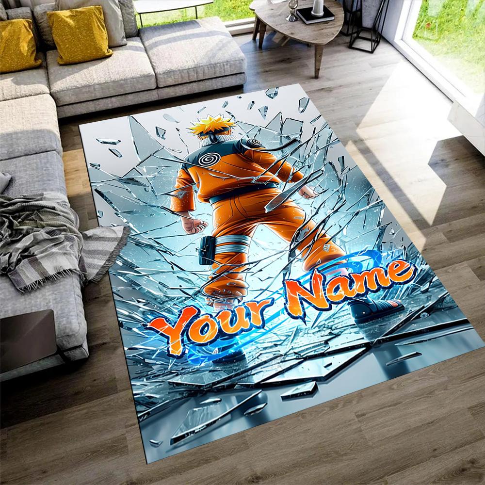 Naruto Character Customize Text Carpet Suitable for Decorate room Entryway Playrooms Game Room Anti-slip Rug Office home decor