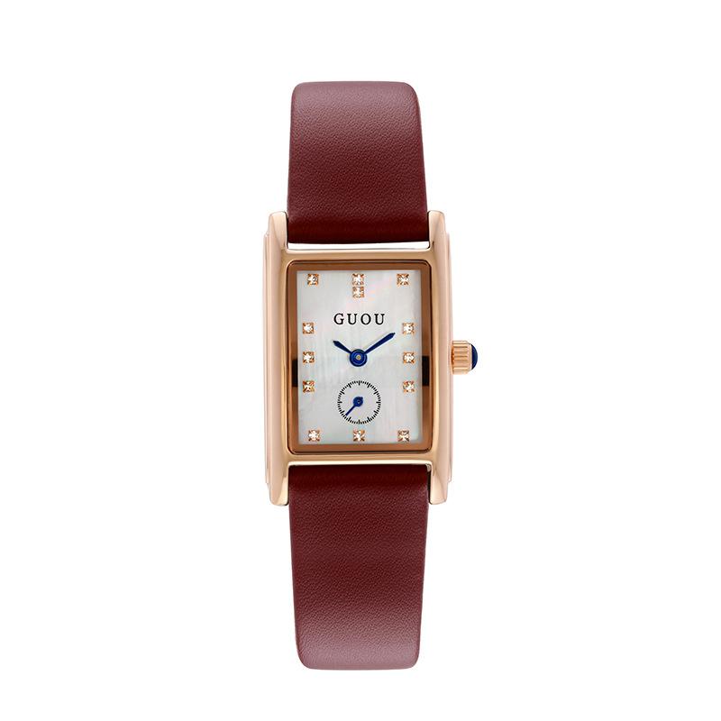 

Женские часы Новый стиль женские часы ретро маленький квадратный диск темперамент простой ремень рабочее место маленький квадратный часы