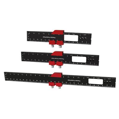 Woodworking Ruler Pocket Ruler Layout Tool Aluminum Alloy Ruler with Slide Stop