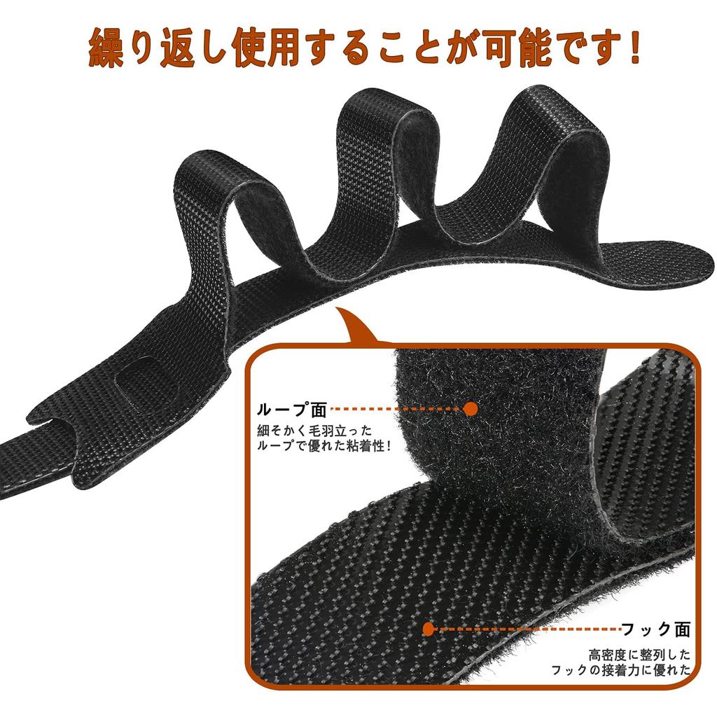 Cable binding band Velcro cable tie reusable 100 (15cm pieces)