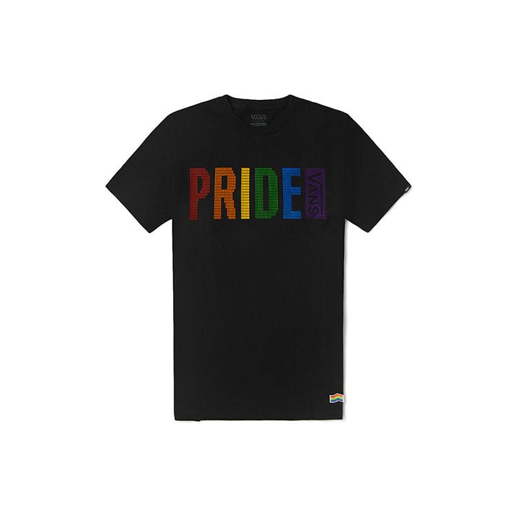 Vans X PRIDE T Shirts Unisex Black Crew Neck Moderate Straight Fit VN0A5E7TBLK
