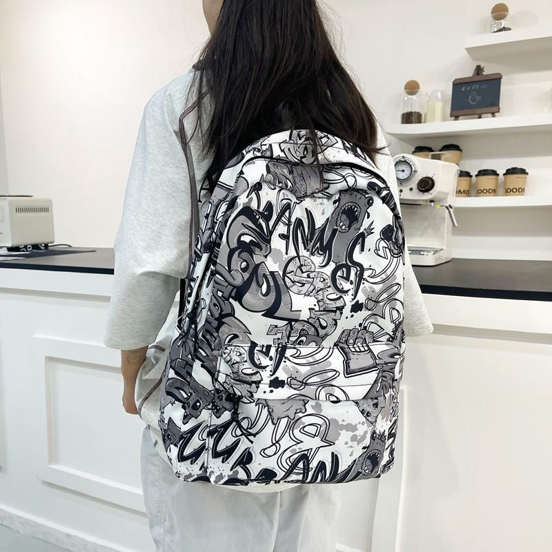 

Student Schoolbag Men s Large Capacity Graffiti Backpack Women s Backpack