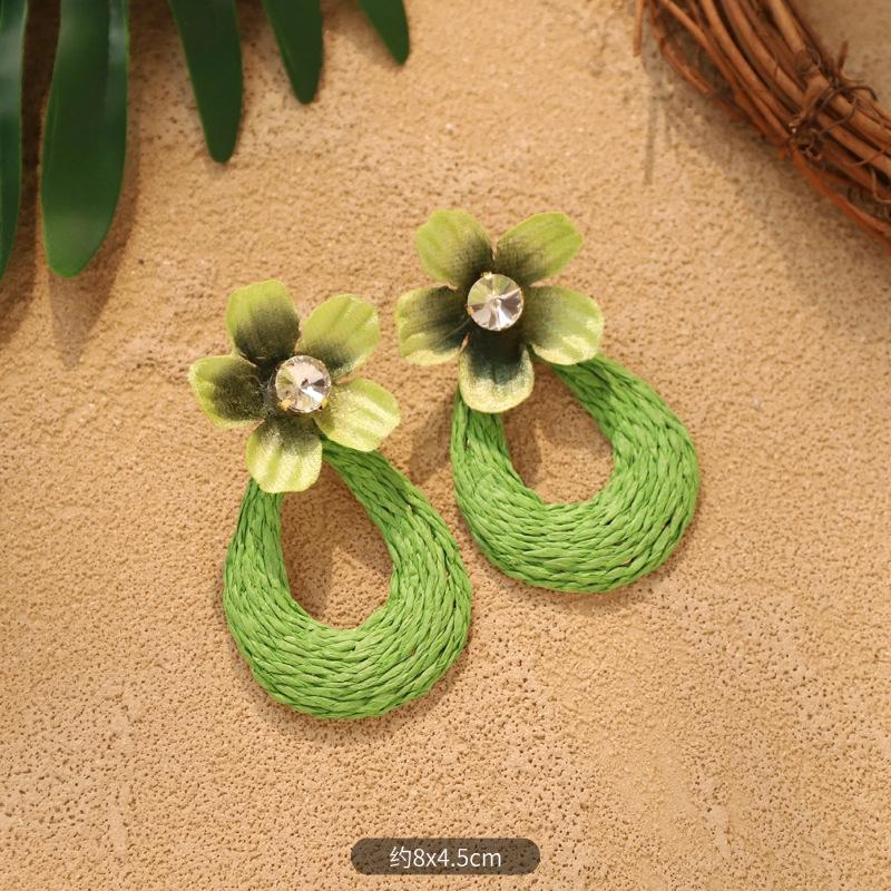 Handmade flower stud earrings - Bohemian style ear rings accessory