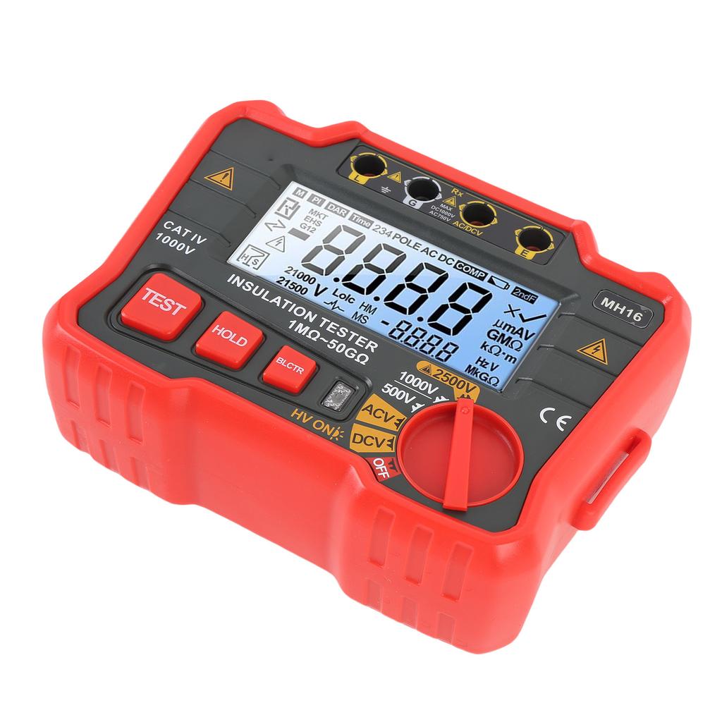 Tester digital de rezistență de izolație Megohmmetru de înaltă precizie 2500V Tester de rezistență de înaltă tensiune pentru