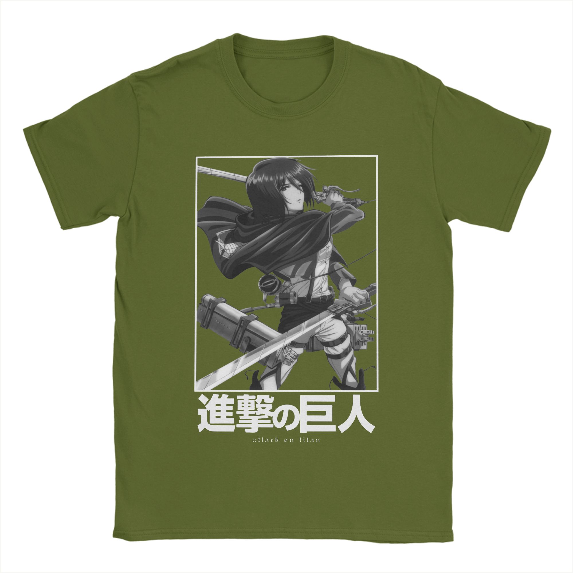 

Casual Ackerman Attack on Titan T-Shirts Men Round Collar Cotton T Shirt Shingeki no Kyojin Short Sleeve Tees Summer Clothing 4XL