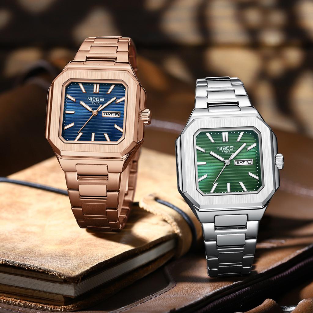 Square Watch Waterproof Fashion Men'S Watch Double Calendar Watch Men'S Quartz Watch
