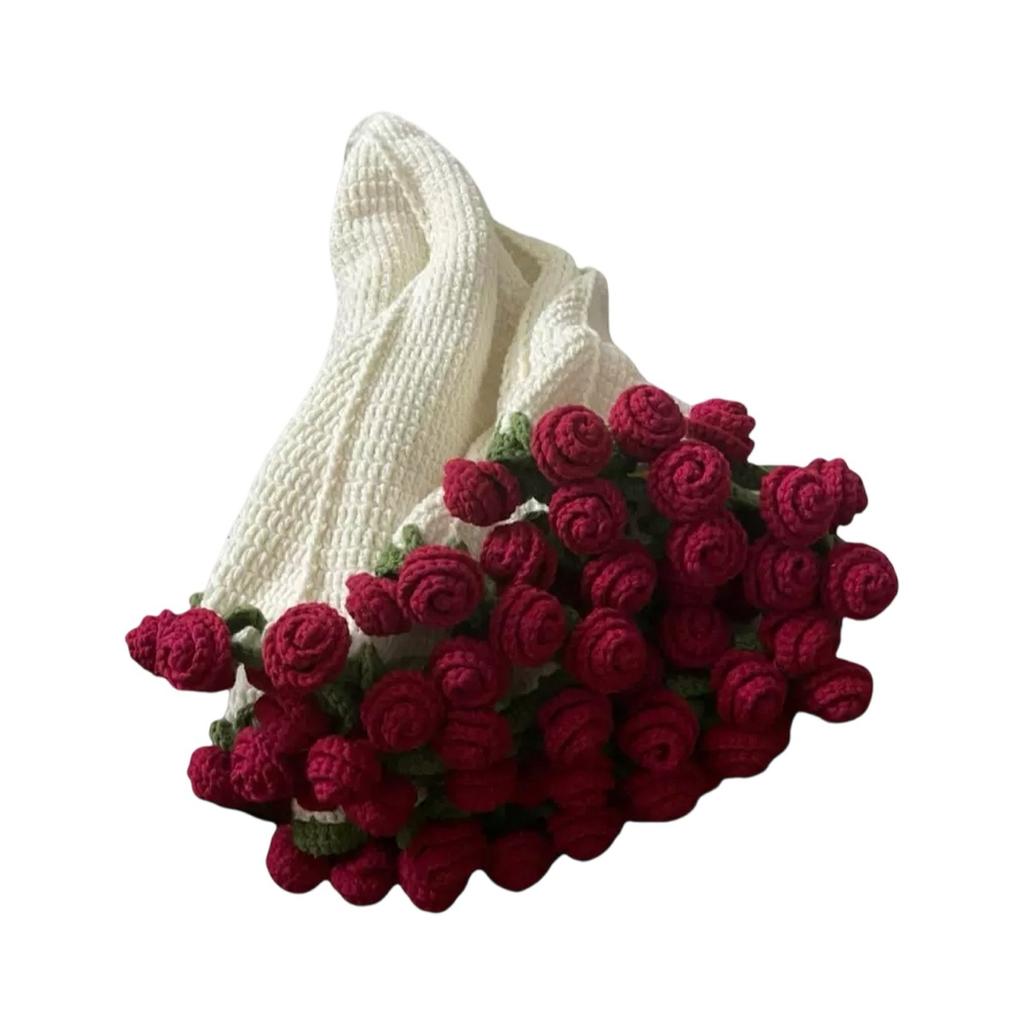 Handmade Knitting Yarn, Rose, Of The Valley Blanket, Jasmine Flower Bouquet, Crochet Hook, Creative Gift Material Package