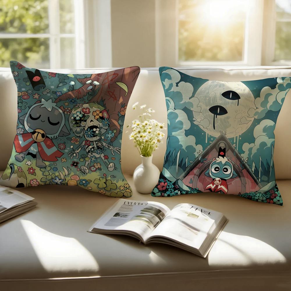 Gothic CCult Of The Lambs Game Cushion Cover Pillowcase Antidustmite Invisible Zipper Short Plush Sofa Cushion