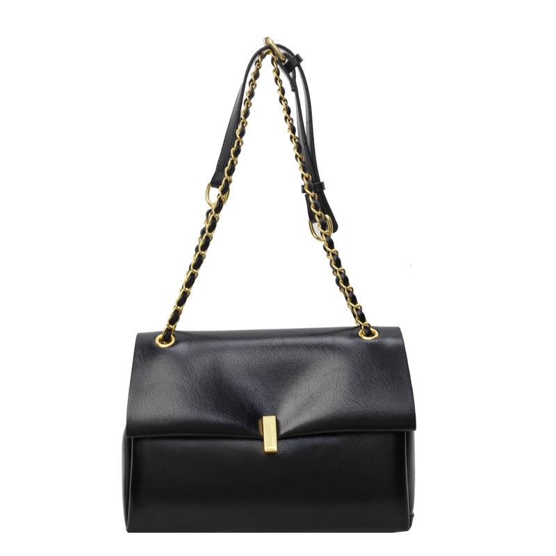 

Эта сумка-тоут под мышкой на цепочке большой вместимости — универсальная и простая одноплечевая сумка-кроссбоди чёрный