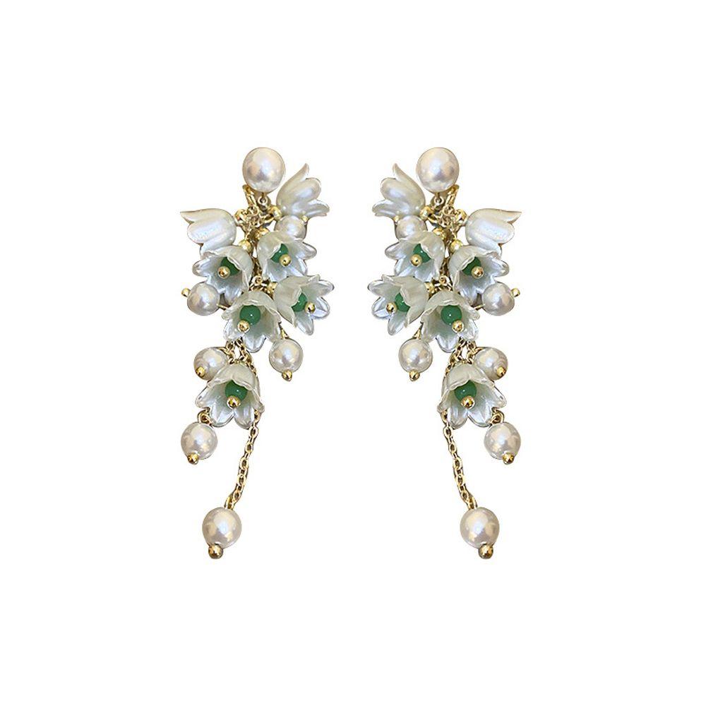 Gift Lovely Cute Tassel Flower Female Earrings Dangle Earrings Korean Style Ear Drop Pearl Earrings