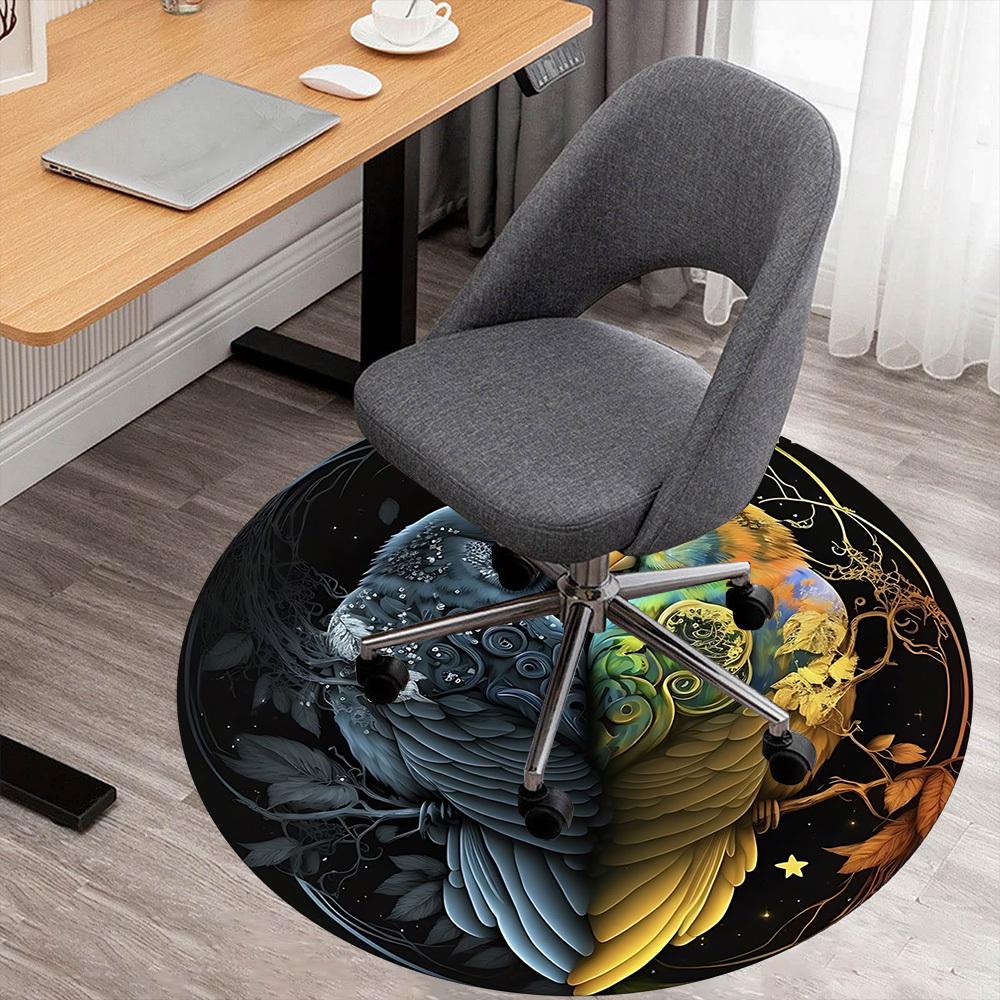 

1pc Birds Heart Round Chair mat Area Rug - Non-Slip, Floor Mat for Office, Bedroom, and Indoor Decor c1125410 80cm by 80cm