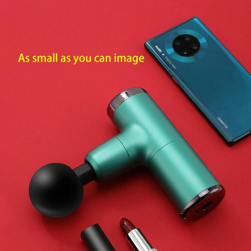 Mini Fascia Gun Deep Tissue Vibration Pain Relief Device 4 Replaceable Massage Heads Usb Body Massager