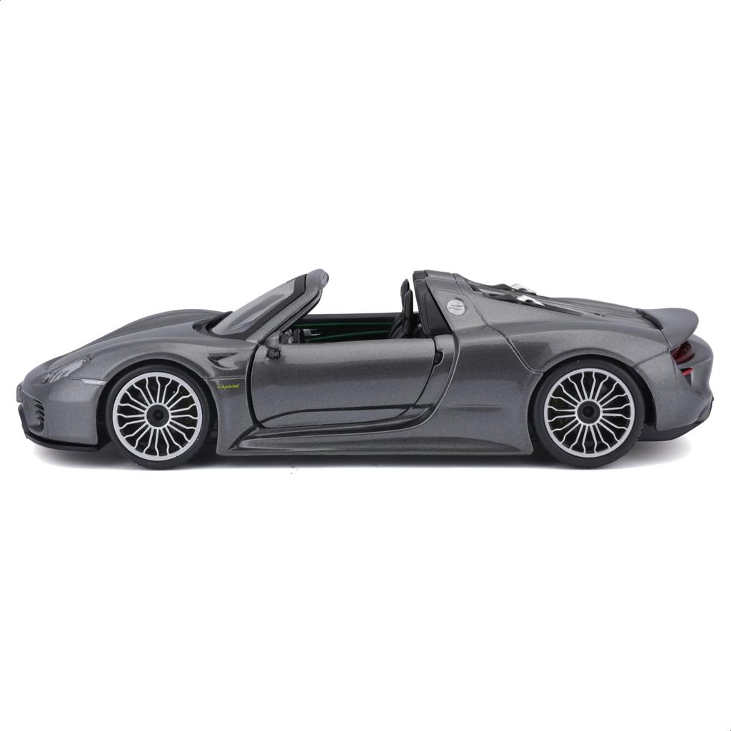 Bburago Scale Porsche 918 Spyder Gray Diecast Model Finished GY 1/24 / Car, Product, 18-21076