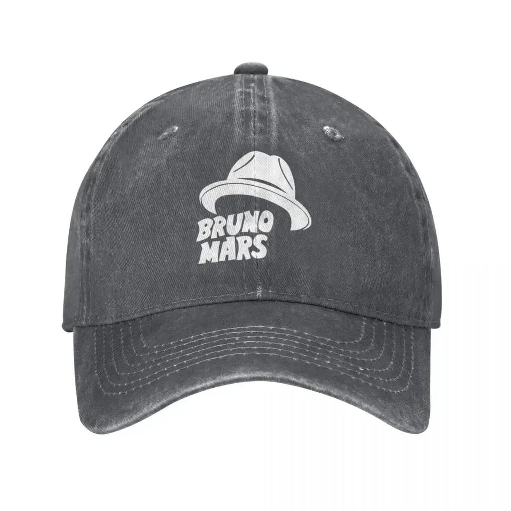 Bruno Mars Pop Musician Singer Baseball Caps Retro Distressed Denim White Hat Word Snapback Hat Unisex WoUnisex Outdoor Running Caps