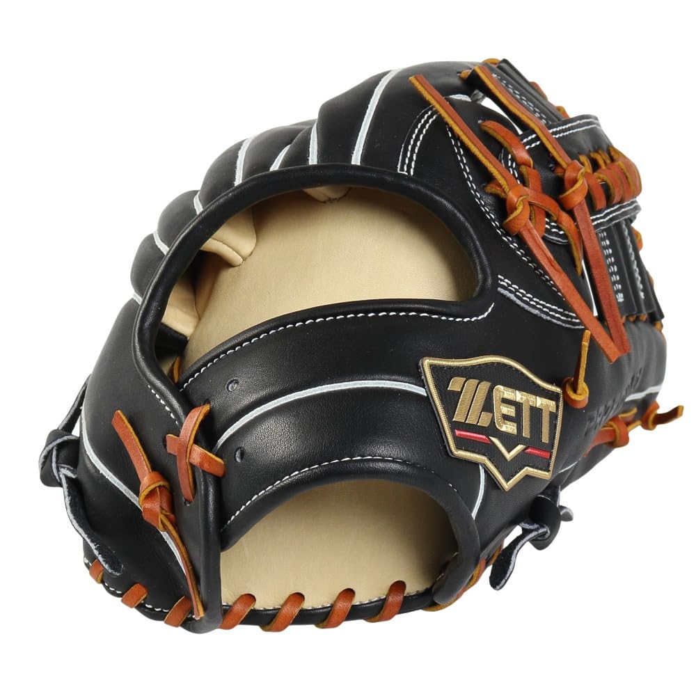 ZETT Pro Status SE B Size 8 Outfielder's Glove, Black/Oak (1936), (BRGB815SG)