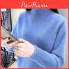 Sweater Turtleneck Fleece Mink Half Womens Korean Style Loose Casual Thick Knitted Tops Autumn Winter Pullover Bottoming Shirt