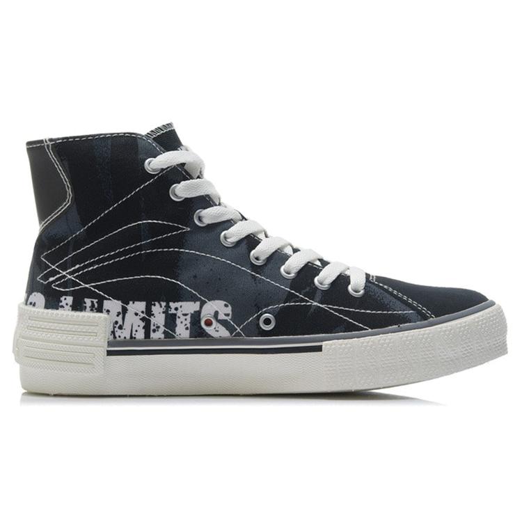 Li Ning Trendy Abrasion Resistant High top Skateboard Shoes Women's Black AETR002-1