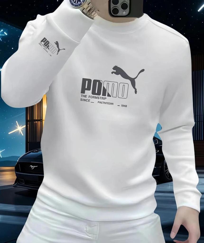 Trendiger Freizeit-Hoodie für Herren: Herbst/Winter Mode, Bedruckter Langarm Rundhals Pullover