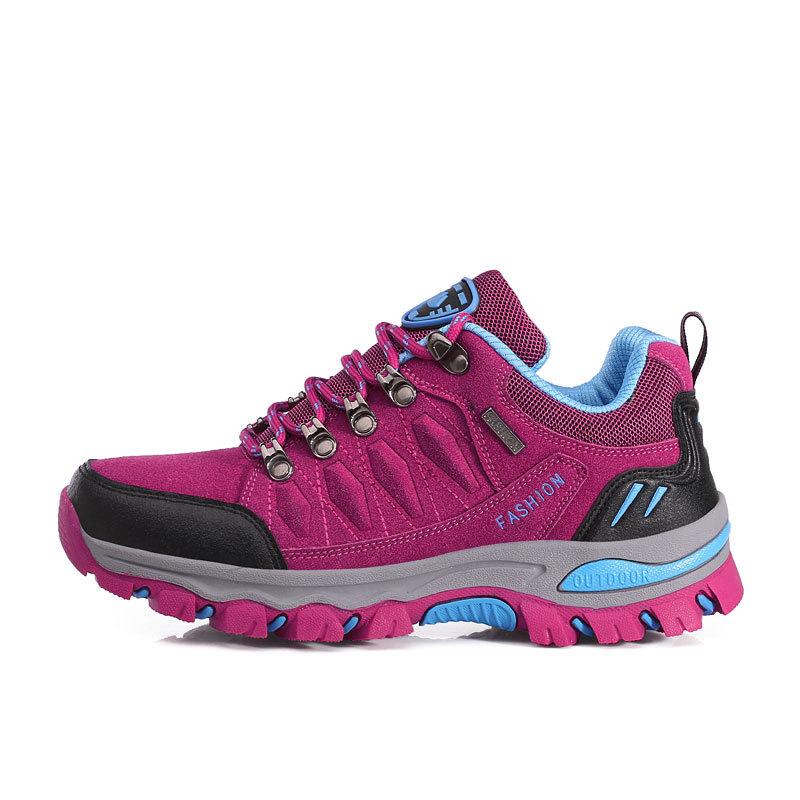 

Autumn and winter new non-slip hiking shoes couple hiking outdoor mid-top sports shoes 45 рожевий червоний колір