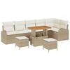 Garden Sofa Set with Cushions and Storage 9 Pcs Beige and Cream