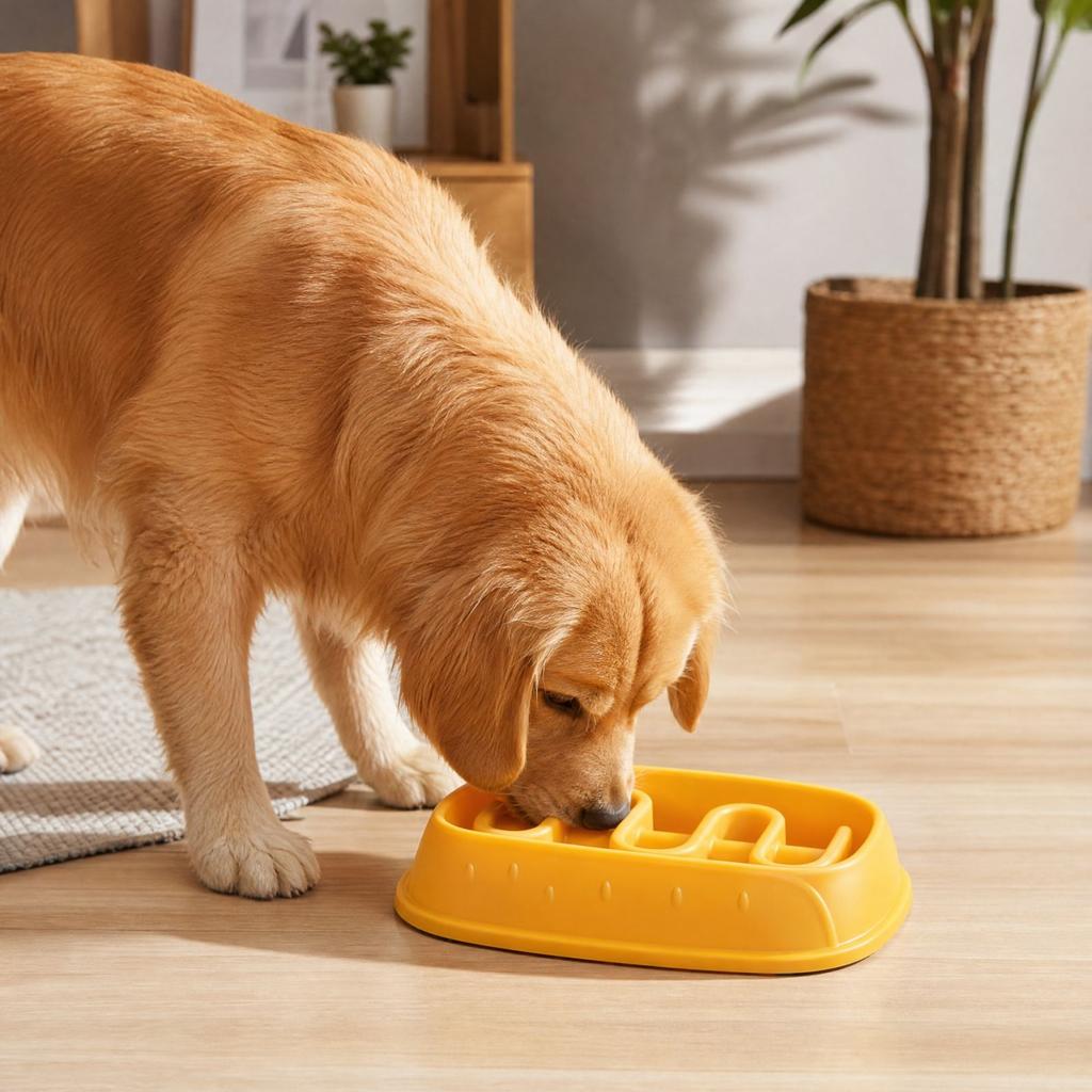 Pet Dog Slow Feeder Bowl with Hot Dog Design, Interactive Slow Eating Bowl for Dogs