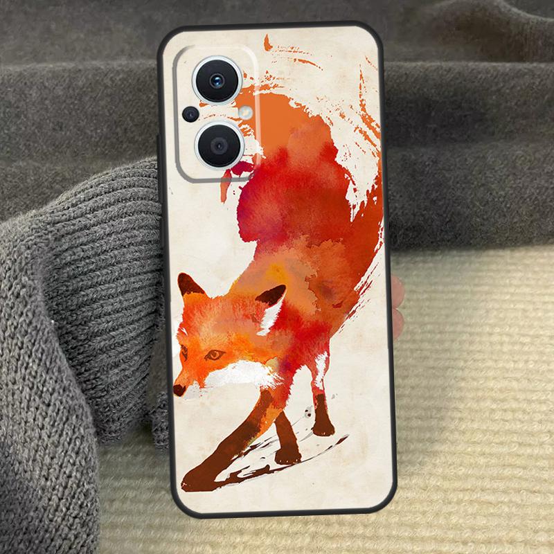 Watercolor Painting The Fox Phone Case For OPPO Reno 12F 12 13 F 11 8T 7 8 10 Pro OPPO Find X5 Lite X3 X6 X8 Pro Cover