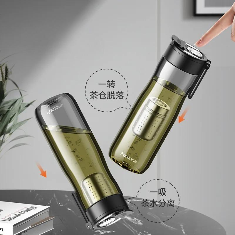 FANJANE Magnetic Tea Cup with Magnet Tea Infuser -20 to 100℃ BPA FREE 1000ml Sport TRITAN Plastic Water Bottle Cup with Filter