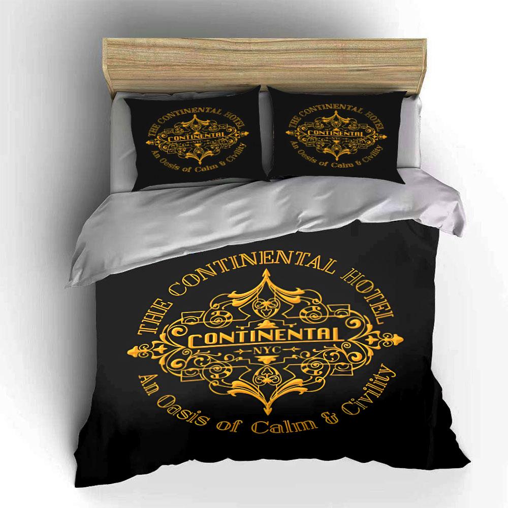 Continental Hotel Art Pattern Bedding Duvet Cover Set Duvet Cover Pillowcases (1*Duvet Cover 2*Pillowcases, without duvet insert)