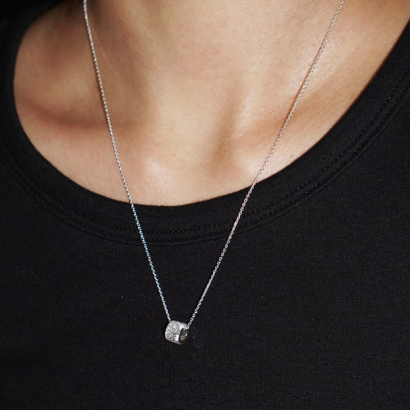 OURPIERRE GRANIT DONUT Halskette SILBER