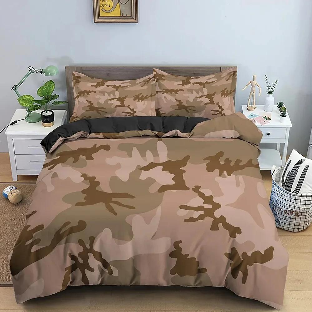 Klassisches Camouflage-Muster Maskierendes Camo Wiederholung Bequem Bettdecke Bettbezug Kissenbezug Bettwäscheset Kinder Schlafzimmer Dekoration