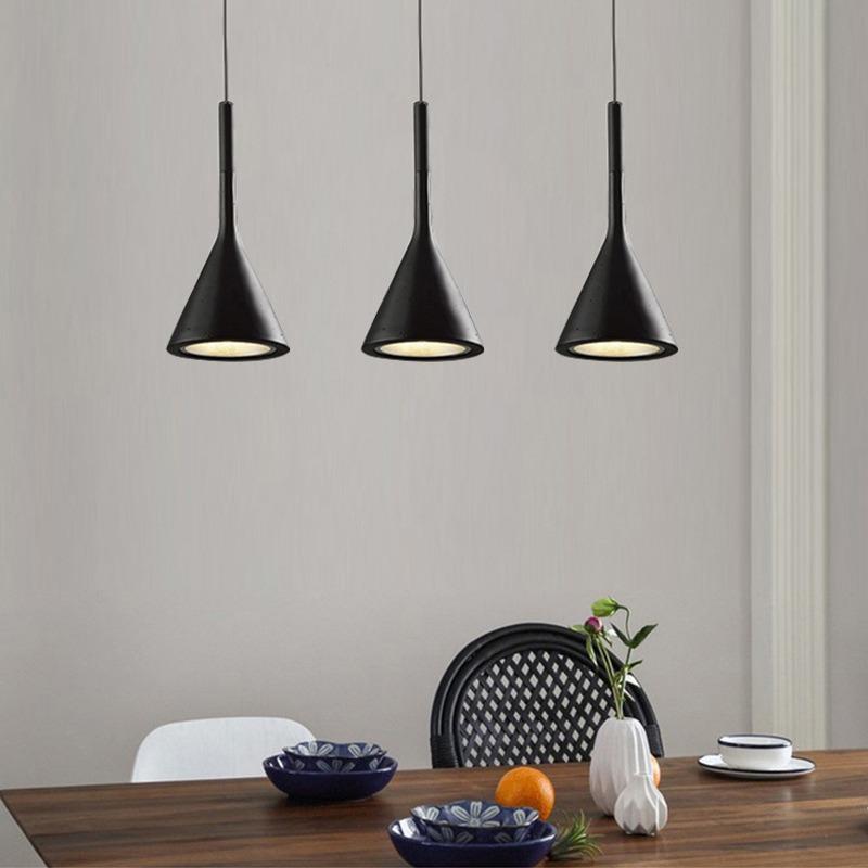 Nordic Wrought Iron Pendant Light - Modern Creative Single-Head Lamp for Restaurant, Bar, Bedroom, and Bedside.