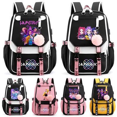 Mochila Escolar con Estampado K-Pop de Dibujos Animados Lindos de Anime para Estudiante Adolescente Niña Niño Mochila para Libros Gran Capacidad Impermeable Bolsa de Viaje Regalo para Niños Rucksack