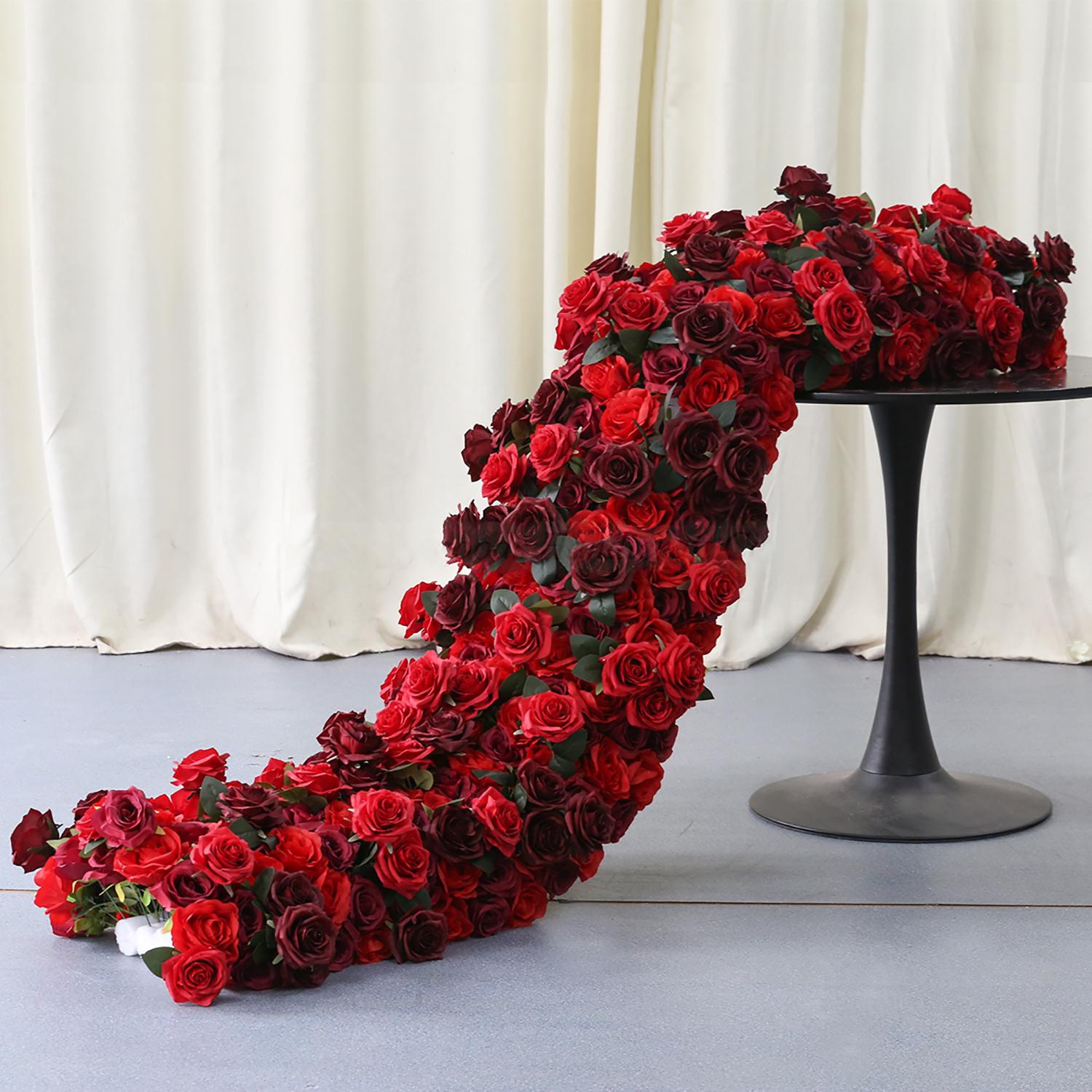 

Luxury Purple Flower Row Artificial Flowers 1m/2m for Table Centerpiece DIY Wedding Backdrop Floral Ball Arches Party Decoration 100x30cm