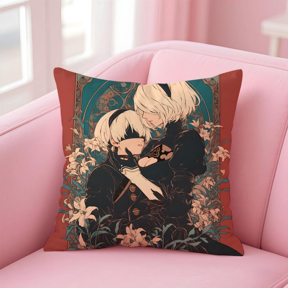 game N-Nier A-Automata Cushion Cover Comfortable Reversible Pillow Cover Ideal for Car Sofa Bedroom & Beyond