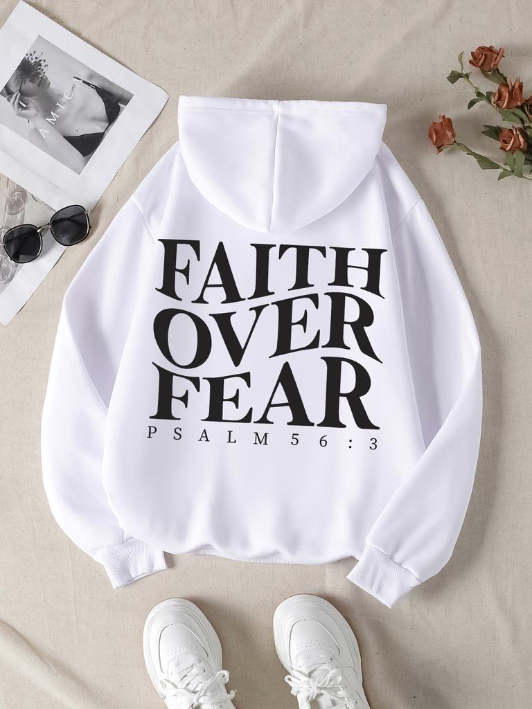 Faith Over Fear Christian Hoodie Christian Hoodie Jesus Hoodie Fashion Hoodie Bible Verse Men and Women Can Be Aesthetic 2024