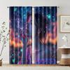 2 Pcs, Filtering Curtains (excluding Rods, Non-movable, Without Batteries) Anime Girl for Use In Bedrooms and Living Rooms