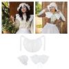 3 Pieces Halloween Colonial Costume Accessories Colonial Apron Pilgrim Costume Set White Mobs Caps Half Apron for Woman