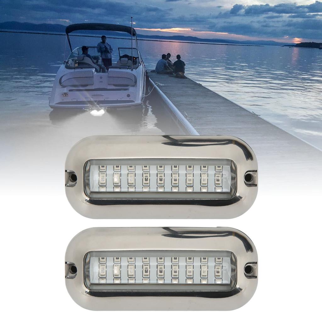 2pcs Marine Led Lights 3.5 Watt Waterproof Transom Boat Underwater Lamp Boat/Yacht Series Ship/Yacht Parts (White Light)