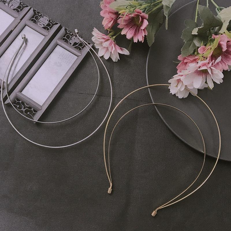 Smooth Metal Headbands Women Hair DIY Craft Blank Thin Steel Wire Frame Hairband