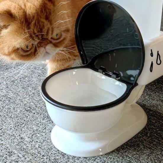 650ML Dispenser d'acqua per toilette per gatti Alimentazione automatica Design a sifone con coperchio antipolvere