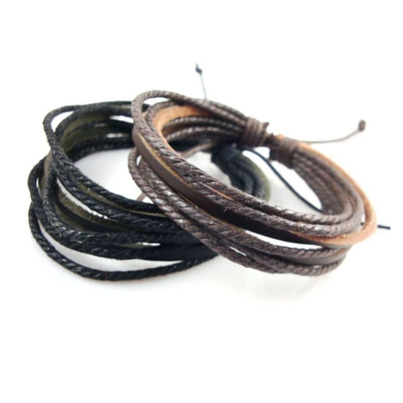 Stylish Multilayer Genuine Leather Bracelet For Men And Women Handcrafted Casual Fashion Accessory